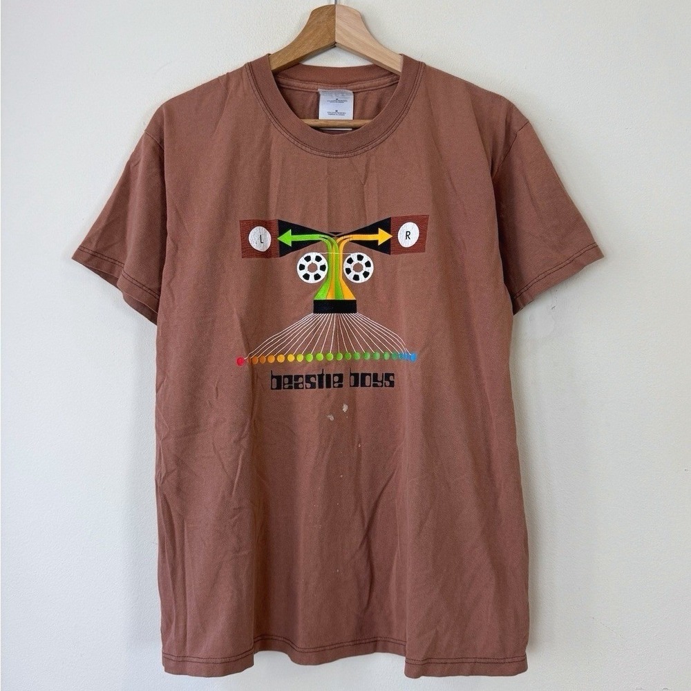 Vintage y2k Beastie Boys Hello Nasty Music‎ Hiphop Rap Brown Tee Shirt - Medium